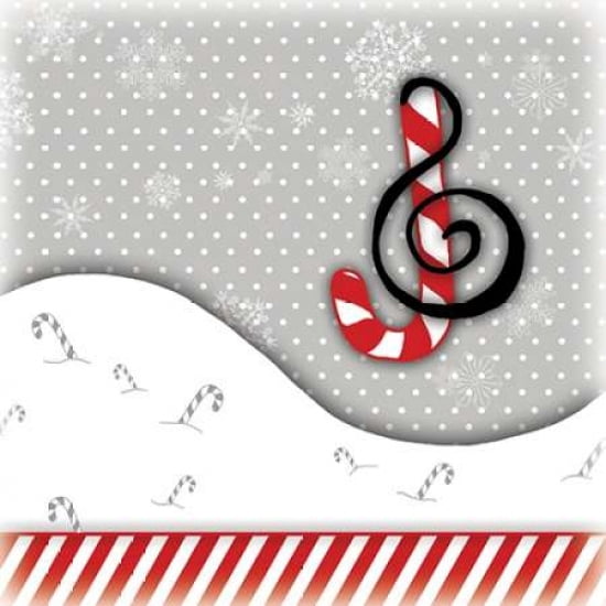 Candy Cane Music Canvas Art - Anna Quach (24 x 24)