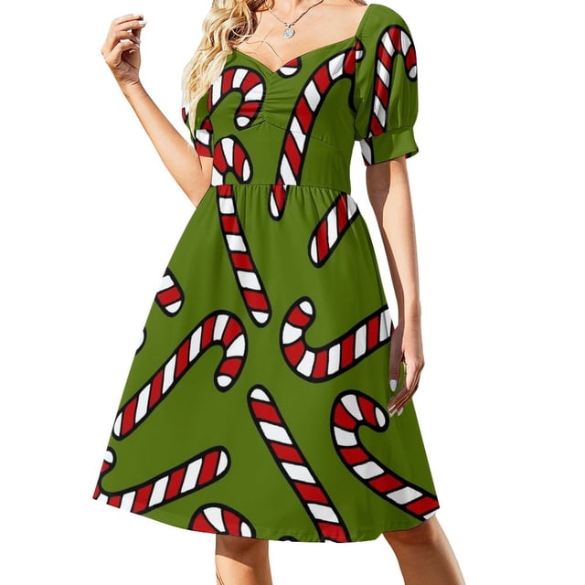 Candy Cane Pattern Sleeveless Dress prom dress women evening dress long