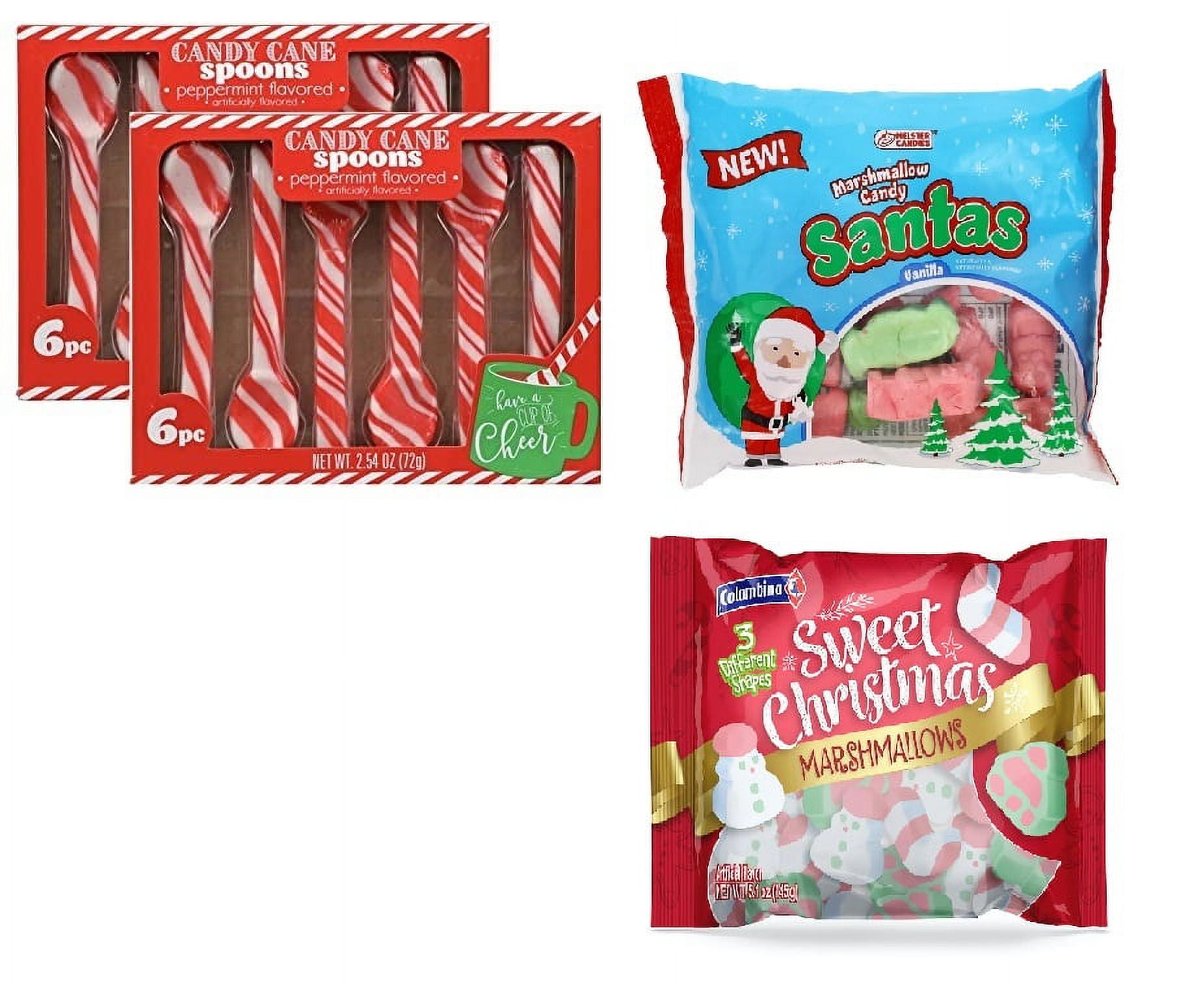 Candy Cane Peppermint Spoons 1 Dozen (2 Pack of 6) Edible Candy Cane