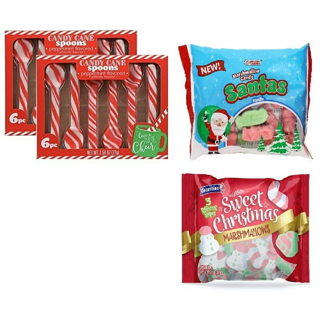 Candy Cane Peppermint Spoons 1 Dozen (2 Pack of 6) Edible Candy Cane