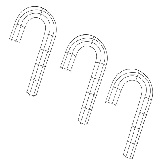 Candy Cane Shaped Wire Wreath Frame, 20.5-in. Metal J Letter Form Shapes Making DIY Decoration Arts Material Supplies for Christmas Tinsels Thanksgiving New Year Wall Floral Garden Decor Pack of 3