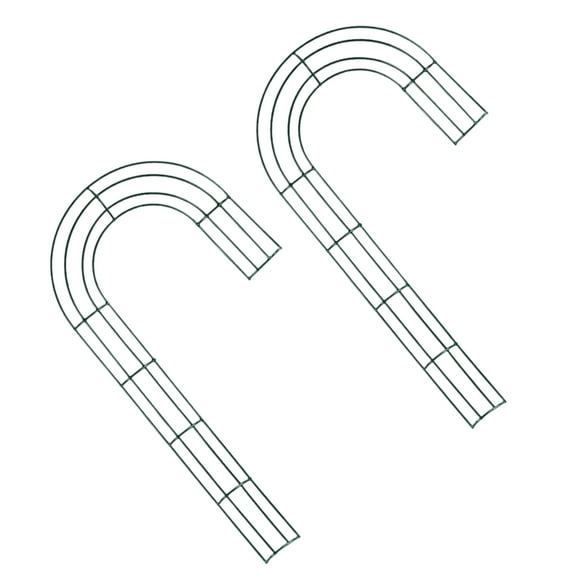 Candy Cane Shaped Wire Wreath Frame, Metal Wreath Forms J Letter Making Rings for DIY Christmas Thanksgiving New Year Holiday Home Decor Door Wall Garden Decoration 20.5-in. Set of 2