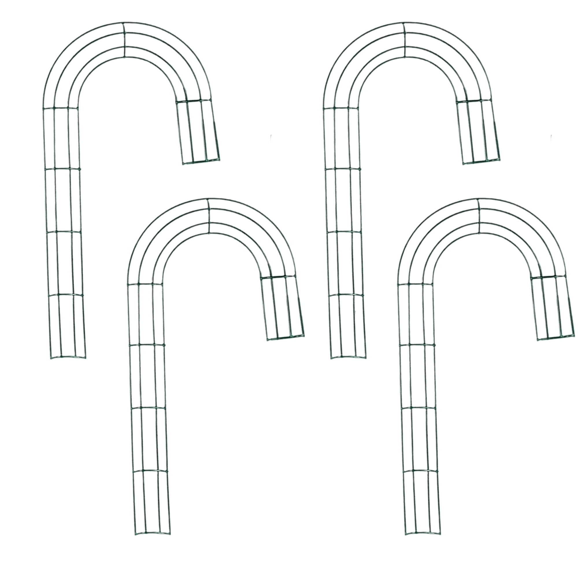 Candy Cane Shaped Wire Wreath Frame, Metal Wreath Forms J Letter Making Rings for DIY Christmas Thanksgiving New Year Holiday Home Decor Door Wall Garden Decoration 20.5-in. Set of 4