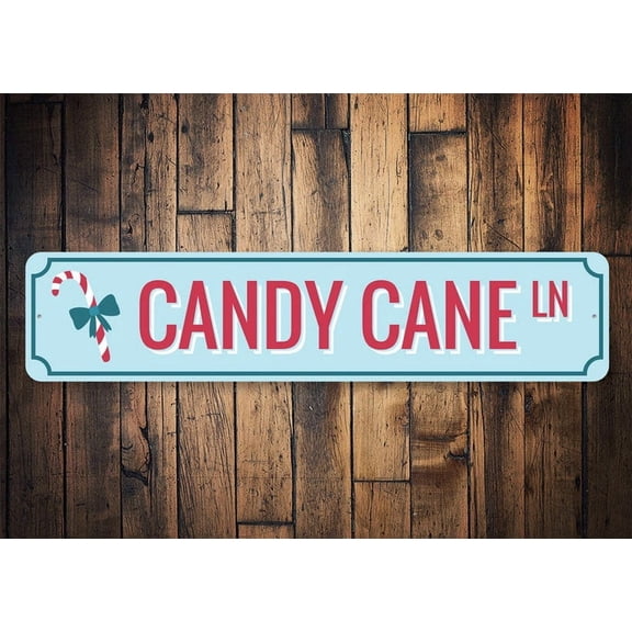 Candy Cane Sign Candy Cane Lovers Christmas Decor Candy Cane Decor Holiday Candy Peppermint Candy - Holiday Signs - Size: 16 x 4 Inches
