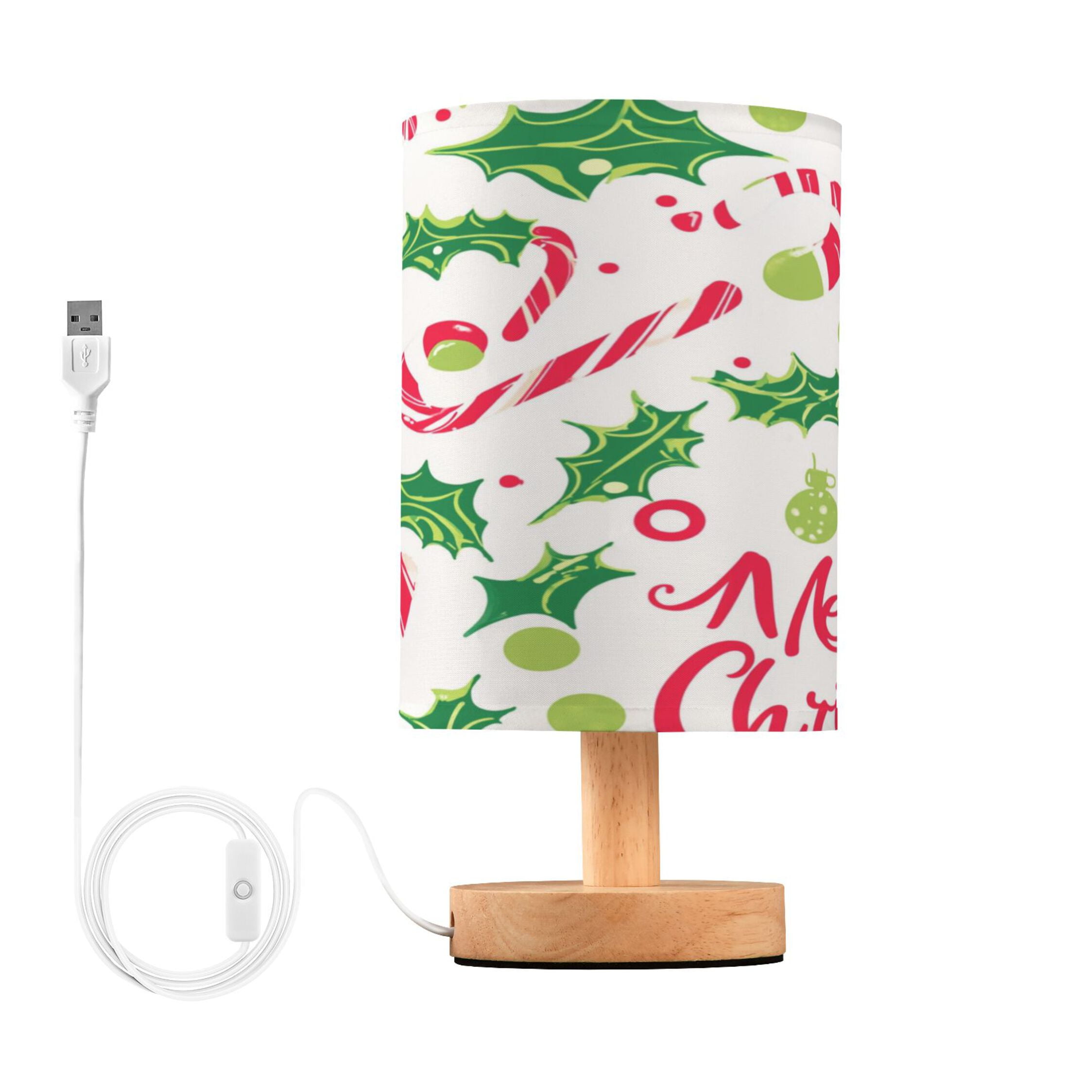 Candy Cane Small Lamp Printed Gifts Table Lamp USB Bedside Desk — free download