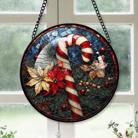 Candy Cane Stained Glass Suncatcher, Candy Cane Christmas, Candy Cane Stained Glass Decor, Christmas Ornaments, Xmas Decor, Christmas for Women rxe1Wu