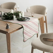 Holiday Candy Cane Stripe 13" x 72" Table Runner - 100% Cotton, Red & White