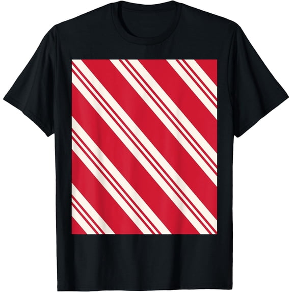 Candy Cane Stripe Diagonal Pattern T T-Shirt - Walmart.com