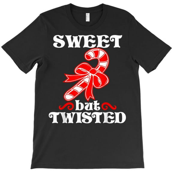 Candy Cane Sweet But Twisted Funny Christmas Holiday Graphic T-Shirt - Comfortable Fit G8137, Up to 5XL