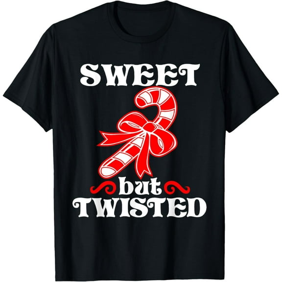 Candy Cane Sweet But Twisted Funny Christmas Short Sleeve Men Women T-Shirt