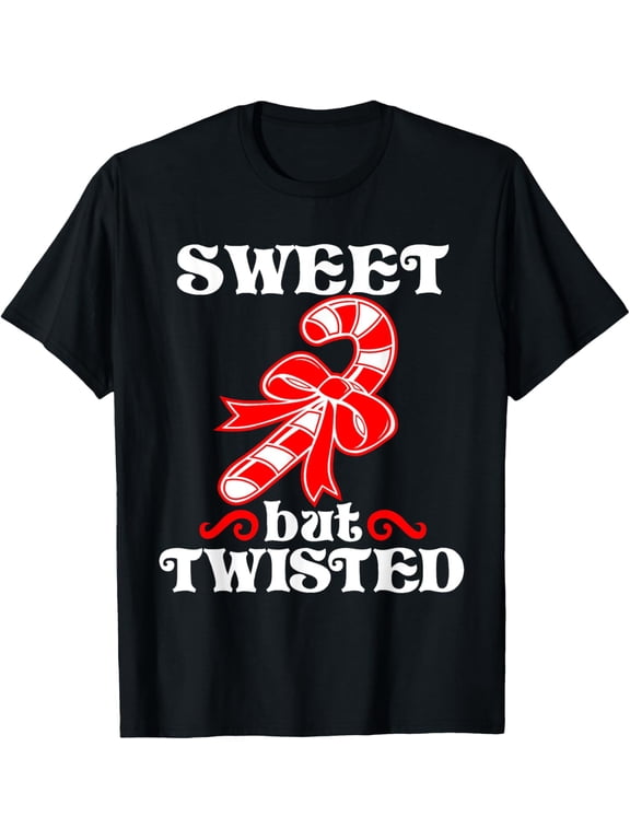 Candy Cane Sweet But Twisted Funny Christmas Short Sleeve Men Women T-Shirt