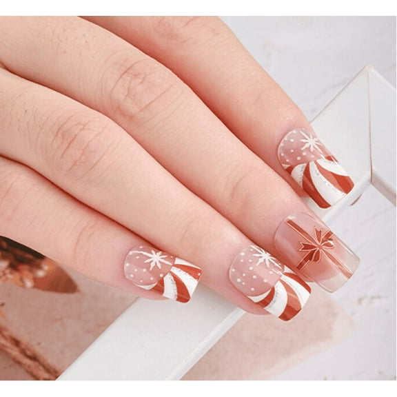 Candy Cane Swirl Gel Nails