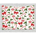 thumbnail image 1 of Candy Cane Tapestry, Holly Berry Mistletoe Traditional Red and White Patterned Sugary Food on Sticks, Wall Hanging for Bedroom Living Room Dorm Decor, 60W X 40L Inches, Multicolor, by Ambesonne, 1 of 2