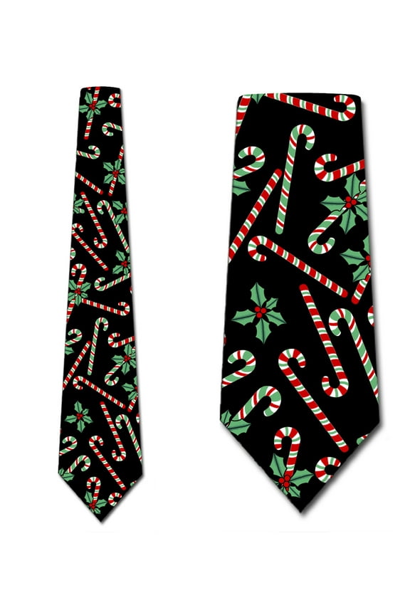 Candy Canes Allover Necktie Mens Tie by Three Rooker