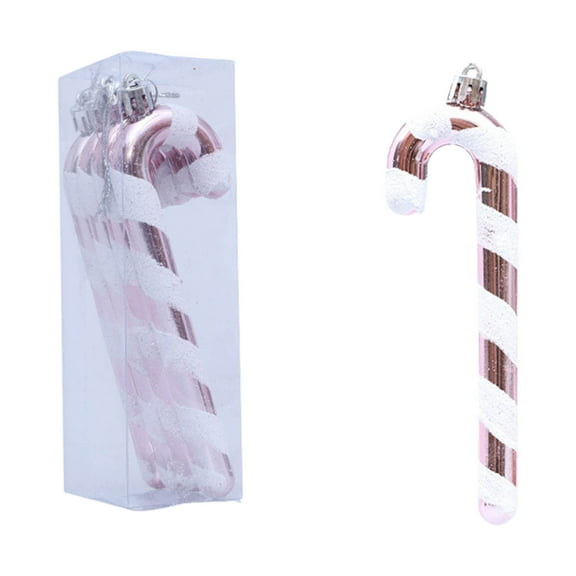Candy Canes Christmas Candy Cane Ornaments Glitter Plastic Xmas Tree Hanging Ornaments Decorations for Holiday Party Decoration Favors, 4pcs