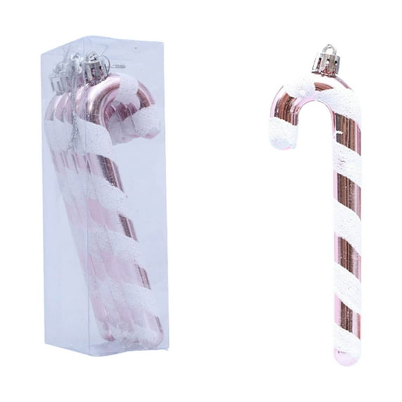 Candy Canes Christmas Candy Cane Ornaments Glitter Plastic Xmas Tree Hanging Ornaments Decorations for Holiday Party Decoration Favors, 4pcs