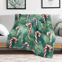 Candy Canes Christmas Flannel Fleece Throw Blanket Soft Blanket for Couch,Cozy,Warm,Lightweight,50x60 Inches