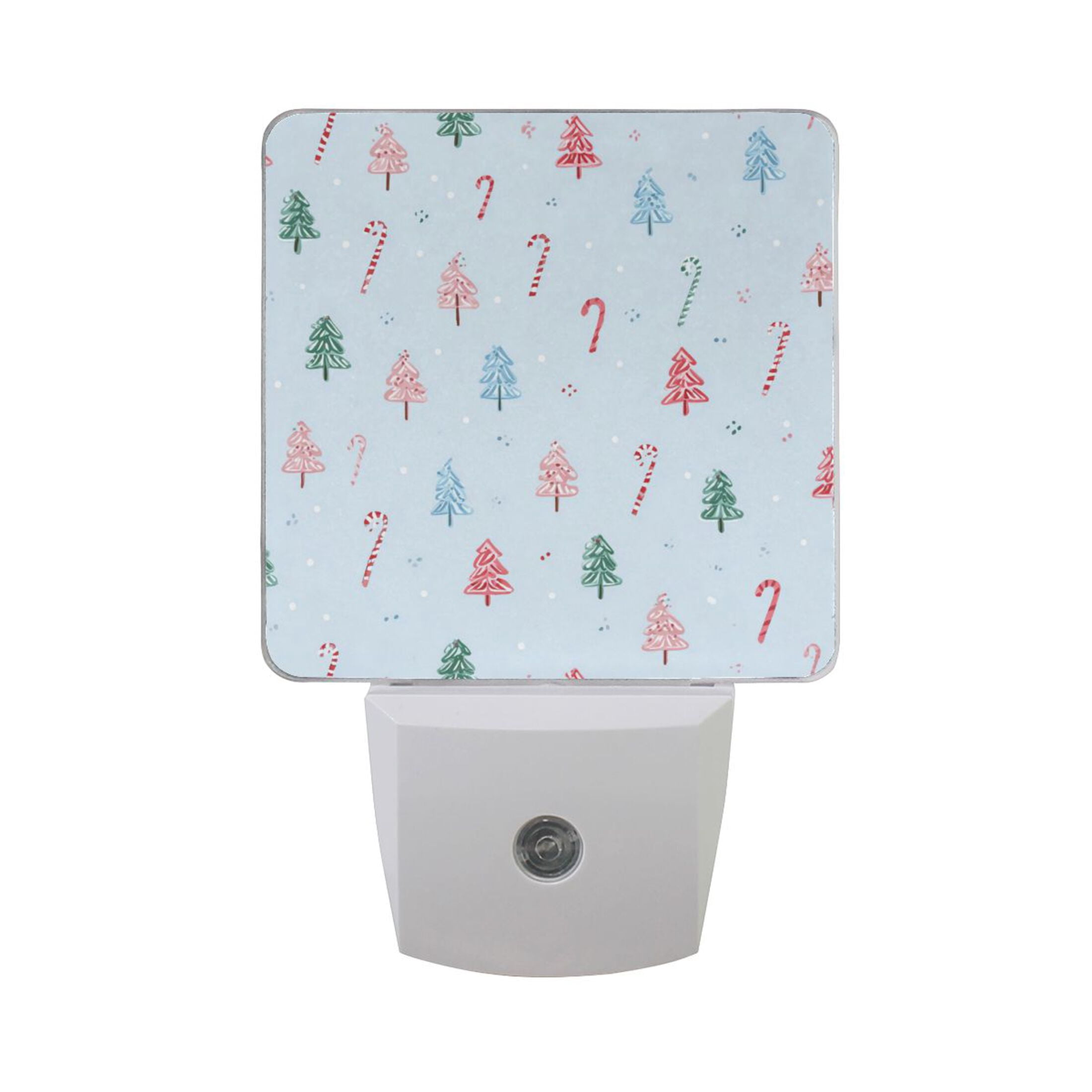 Christmas Tree Sensor Candy Canes Colorful Christmas Trees LED Night Light Sensor Lamp Plug ...