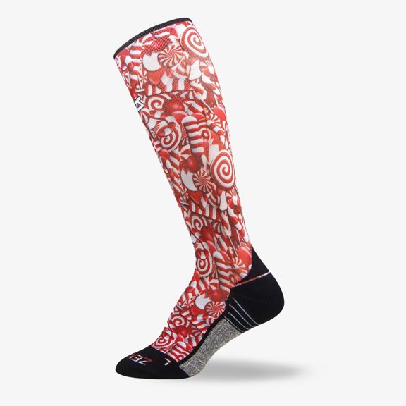 Candy Canes Compression Socks (Knee-High) XL / White-Red