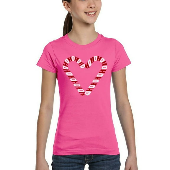 Candy Canes - Girl's Word Art T-Shirt