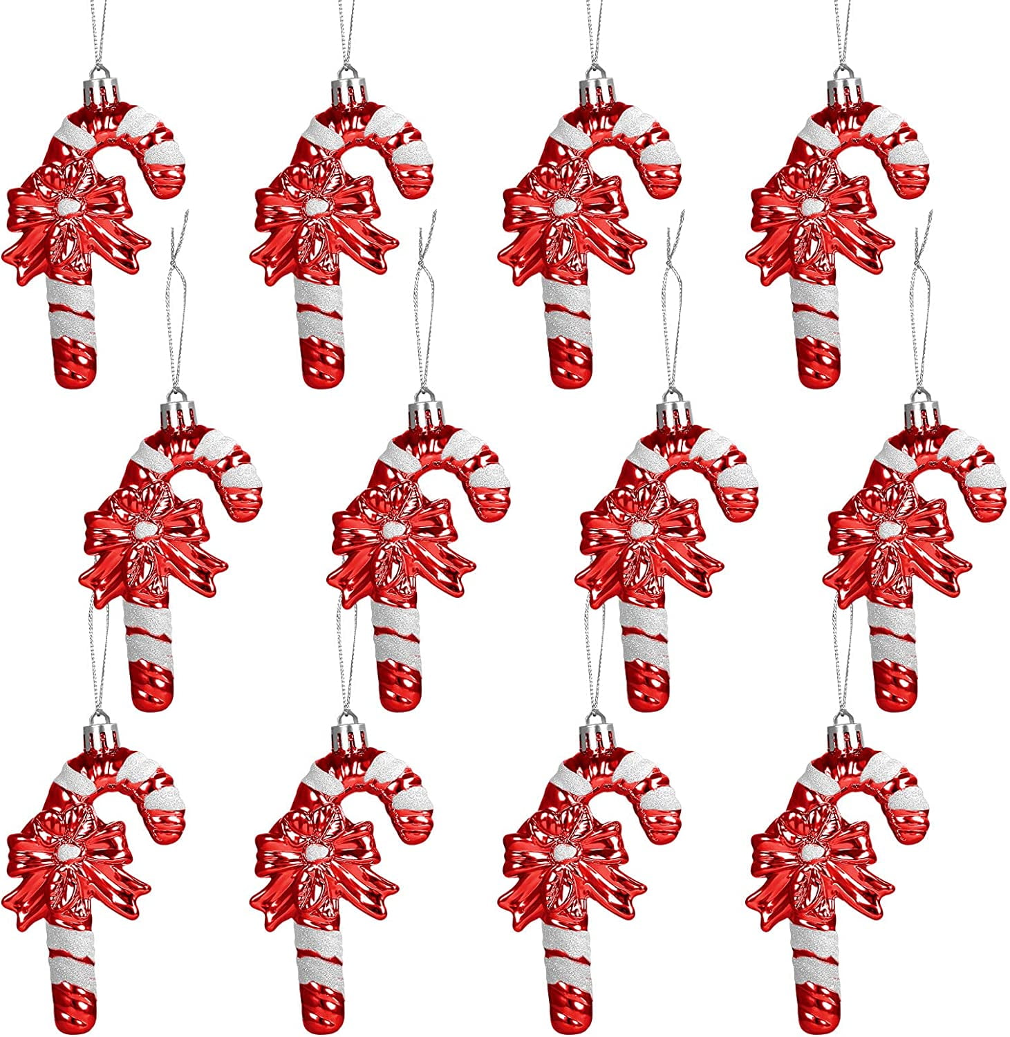 Candy Canes Pack of 12 Christmas Glitter Candy Cane Christmas Ornaments 2021 Candy Cane