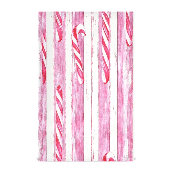 Candy Canes Pattern Kitchen Towels Dishcloth Decorative Waffle Towels Multi Use Tea Towel Dish Cloths 28x18in