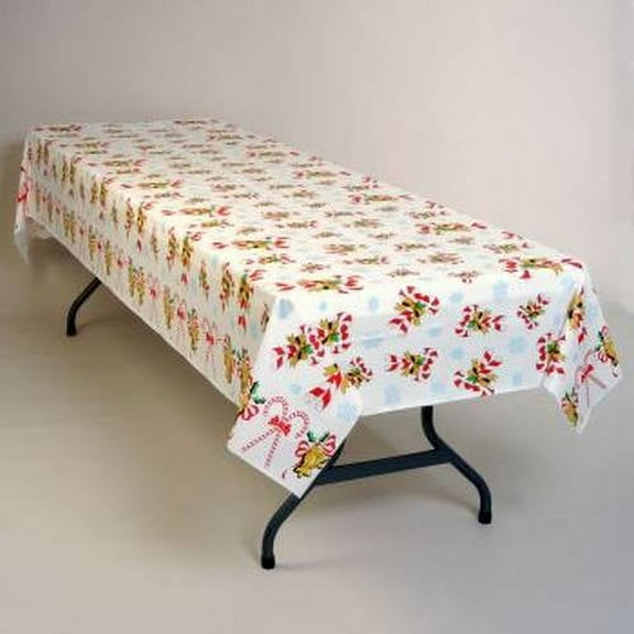 Candy Canes Plastic Banquet Table Cover