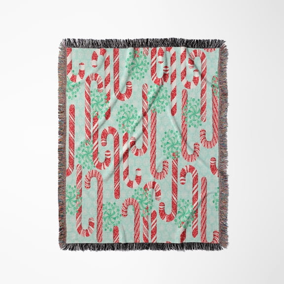 Candy Canes , Woven Blanket