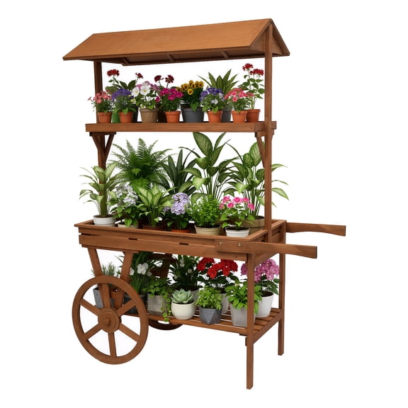 Candy Cart, Display Stand with Wheels, Retro Vintage Dessert Cart for Dessert Display, 3 Tier Rolling Table Carts for Display Flower Party Favors and Crafted Items