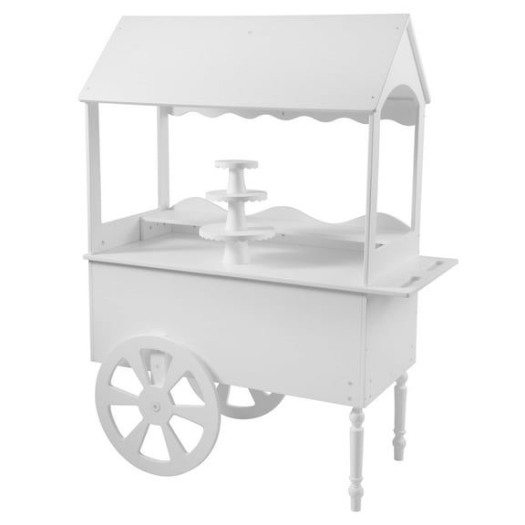ZETY Candy Cart with Cake Stand & Wheels for Parties, Birthdays & Weddings 68"H x 47"L x 22"W