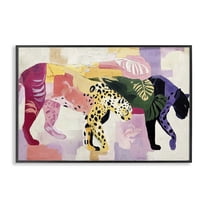 Candy Cats Tropical Wildlife Black Framed Giclee Art, design by Annabelle Hall