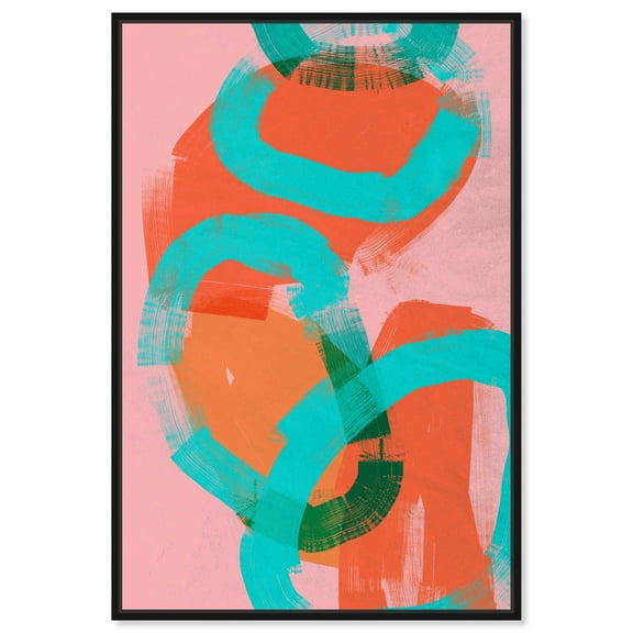 Candy Chain Modern Abstract Geometric Canvas Wall Art by Art Remedy, Black Floater Frame, 10"x15"