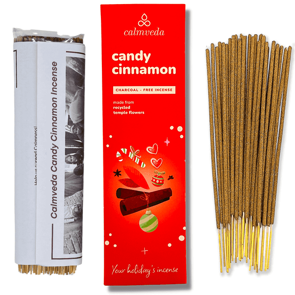Candy Cinnamon Incense Stick - (80 Sticks) Spicy Cinnamon, Creamy Vanilla