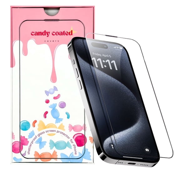 Candy Coated Covers Tempered Glass Screen Protector + Alignment FRAME Compatible with Apple iPhone 16 Plus