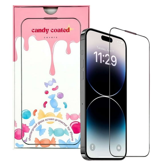 Candy Coated Covers Tempered Glass Screen Protector + Alignment FRAME Compatible with Apple iPhone 16 Pro Max