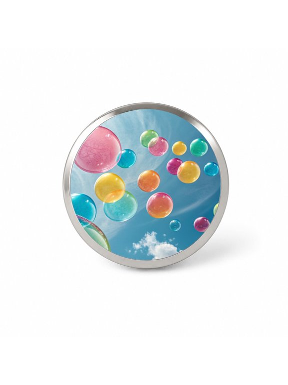 Candy Color Bubbles Blue Sky Backpack Hat Novelty Lapel Pin