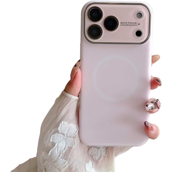 Candy Color Camera Protectiong Magnetic Phone Case for iPhone, Compatible with (Pink,iPhone 14)