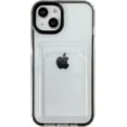 thumbnail image 1 of Candy Color Card Holder Clear Shockproof Soft Compatible with iPhone Case (Black,iPhone 8/7 / SE), 1 of 11
