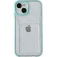 thumbnail image 1 of Candy Color Card Holder Clear Shockproof Soft Compatible with iPhone Case (Blue,iPhone 15 Pro), 1 of 12