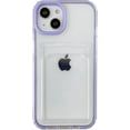 thumbnail image 1 of Candy Color Card Holder Clear Shockproof Soft Compatible with iPhone Case (Purple,iPhone 13 Pro Max), 1 of 11