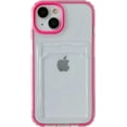 thumbnail image 1 of Candy Color Card Holder Clear Shockproof Soft Compatible with iPhone Case (Red,iPhone 15 Pro Max), 1 of 12