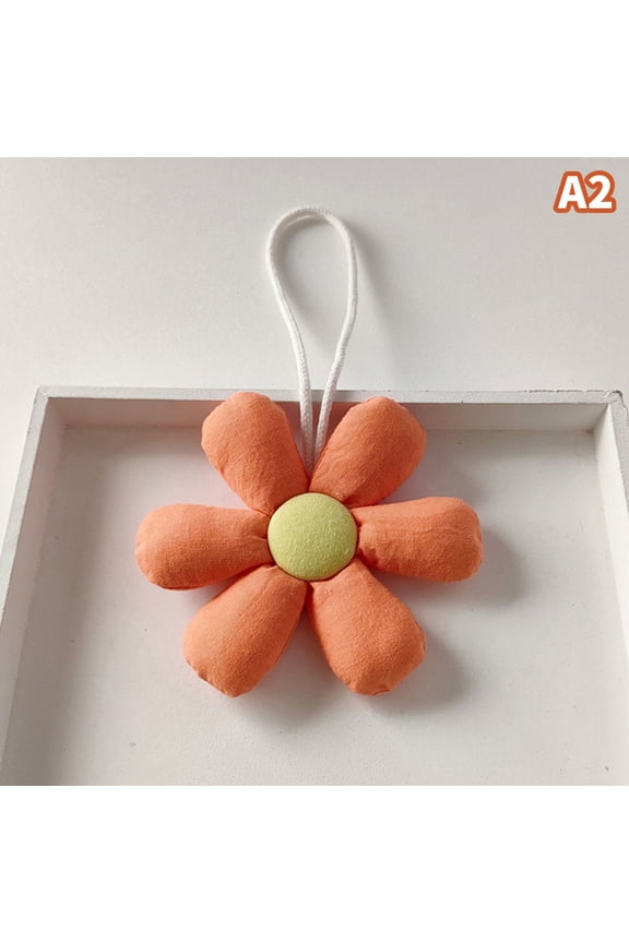 Candy Color Fabric Flower Keychain Cute Floral Shape Keyrings For Girl Backpack Pendant Bags Decoration Accessories