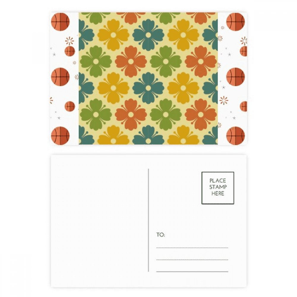 Candy Color Flowers Grass Petals Basketball Postcard Set Thanks Card Mailing Side 20pcs