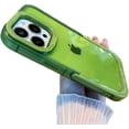 thumbnail image 1 of Candy Color Fold Stand Camera Lens Holder Clear Soft Phone Case Compatible with iPhone Case (Green,iPhone 14), 1 of 7