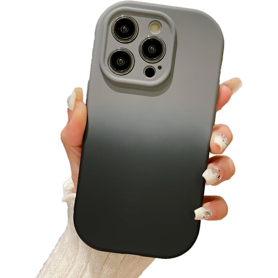 Candy Color Gradient Contrast Color Soft for iPhone Case (Black,iPhone 12)