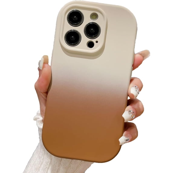 Candy Color Gradient Contrast Color Soft for iPhone Case (Brown,iPhone 13 Pro Max)