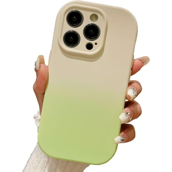 Candy Color Gradient Contrast Color Soft for iPhone Case (Green,iPhone 15)