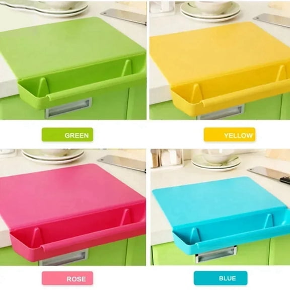 Candy Color Kitchen Practical 2-in-1 Storage with Vegetable Slot Cutting Board Cutting Board Plastic Thickened Yellow