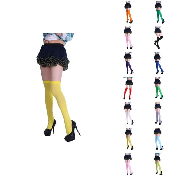 Candy Color Over Knee Compression Socks for Women â Lightweight Polyester Blend, Breathable and Stretchy, for Dance, Party, or Fashion Outfits