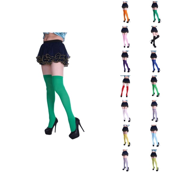 Candy Color Over Knee Compression Socks for Women â Lightweight Polyester Blend, Breathable and Stretchy, for Dance, Party, or Fashion Outfits